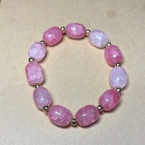Elegant Pink Beaded Bracelet